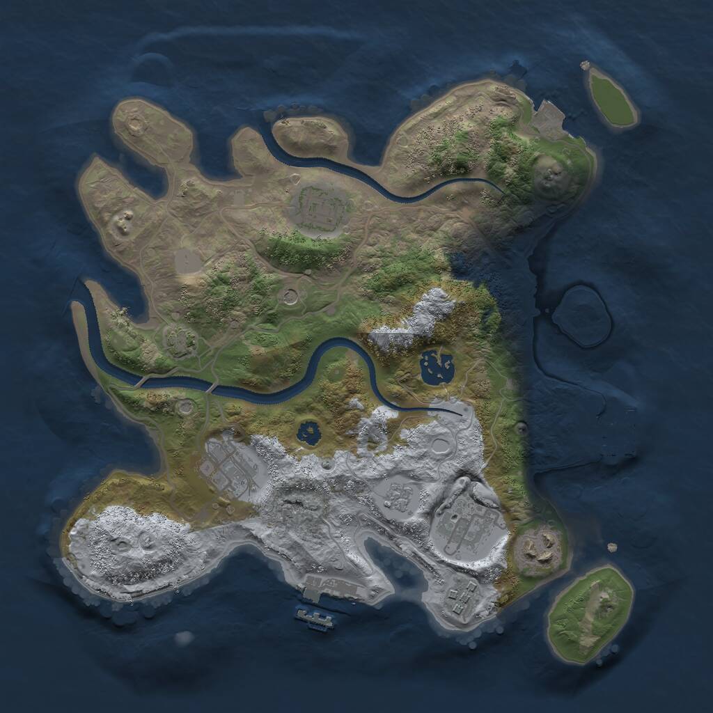 Rust Map: Procedural Map, Size: 3000, Seed: 500860631, 12 Monuments