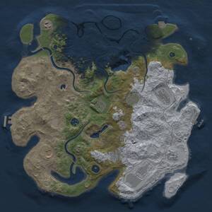 Thumbnail Rust Map: Procedural Map, Size: 4000, Seed: 1233939682, 17 Monuments