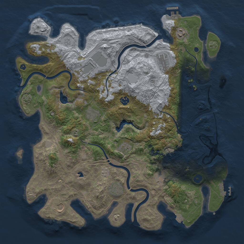 Rust Map: Procedural Map, Size: 4250, Seed: 1386758287, 16 Monuments