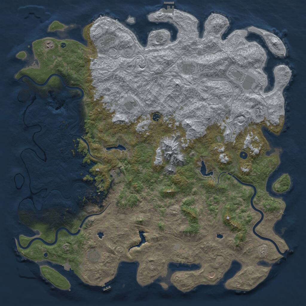 Rust Map: Procedural Map, Size: 6000, Seed: 1781256870, 17 Monuments
