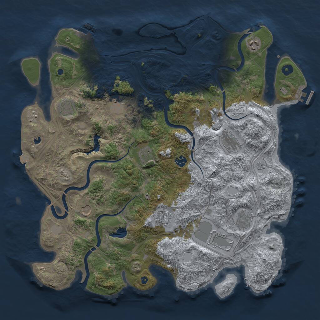 Rust Map: Procedural Map, Size: 4350, Seed: 6082026, 17 Monuments