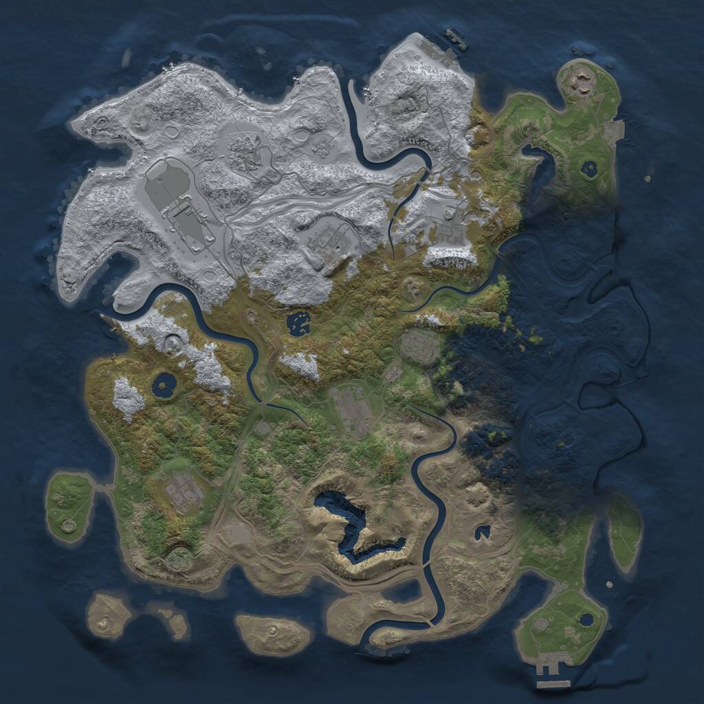 Rust Map: Procedural Map, Size: 4250, Seed: 1497535217, 16 Monuments