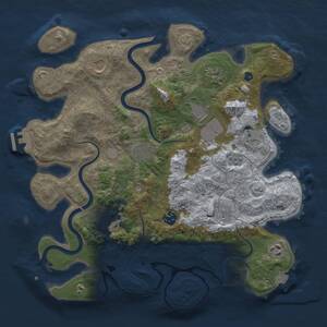 Thumbnail Rust Map: Procedural Map, Size: 3700, Seed: 710548594, 14 Monuments