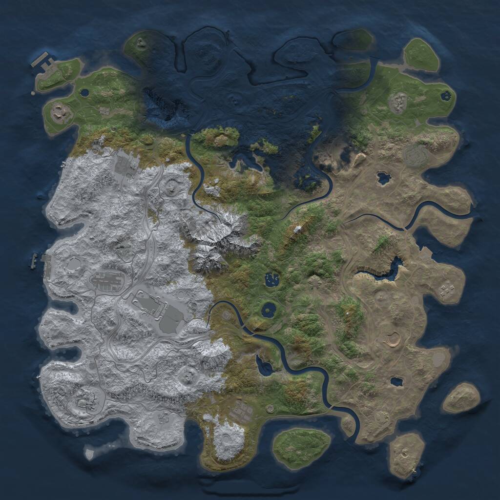 Rust Map: Procedural Map, Size: 5000, Seed: 694201111, 17 Monuments