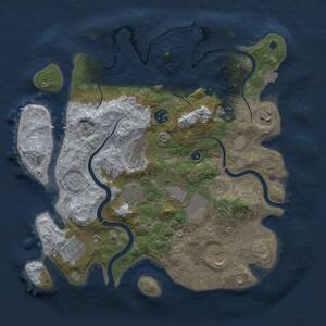 Thumbnail Rust Map: Procedural Map, Size: 3500, Seed: 1670, 12 Monuments