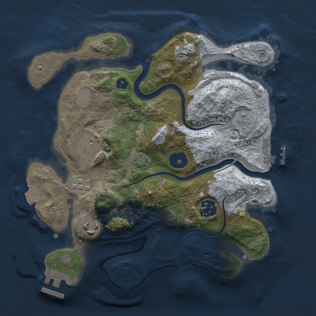 Rust Map: Procedural Map, Size: 2750, Seed: 1250, 10 Monuments