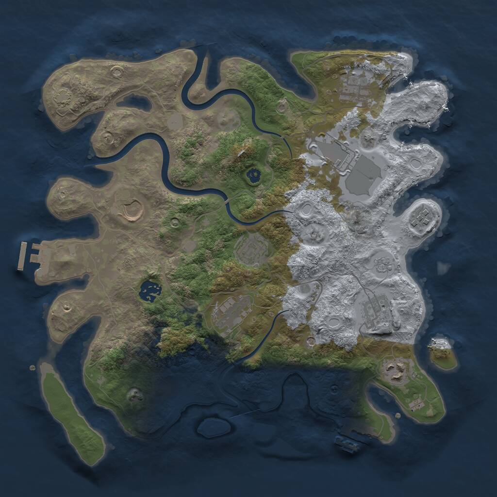 Rust Map: Procedural Map, Size: 3500, Seed: 1842314288, 15 Monuments