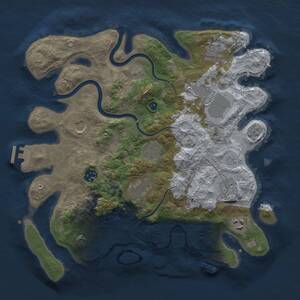 Thumbnail Rust Map: Procedural Map, Size: 3500, Seed: 1842314288, 15 Monuments