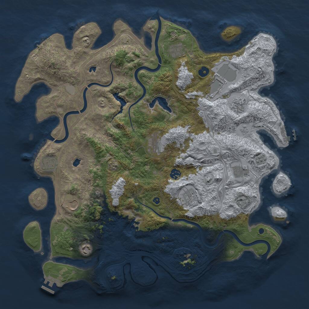 Rust Map: Procedural Map, Size: 4500, Seed: 21119, 17 Monuments
