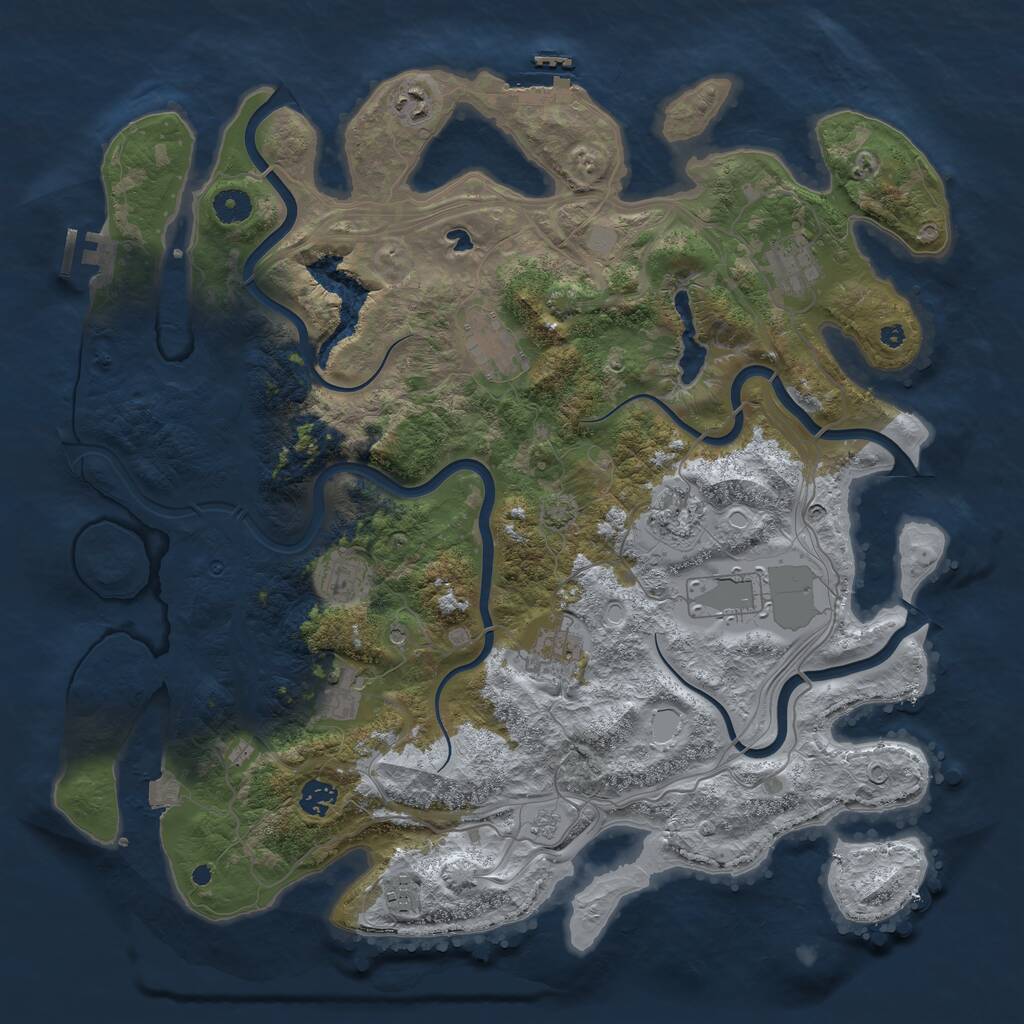 Rust Map: Procedural Map, Size: 4250, Seed: 986161555, 16 Monuments