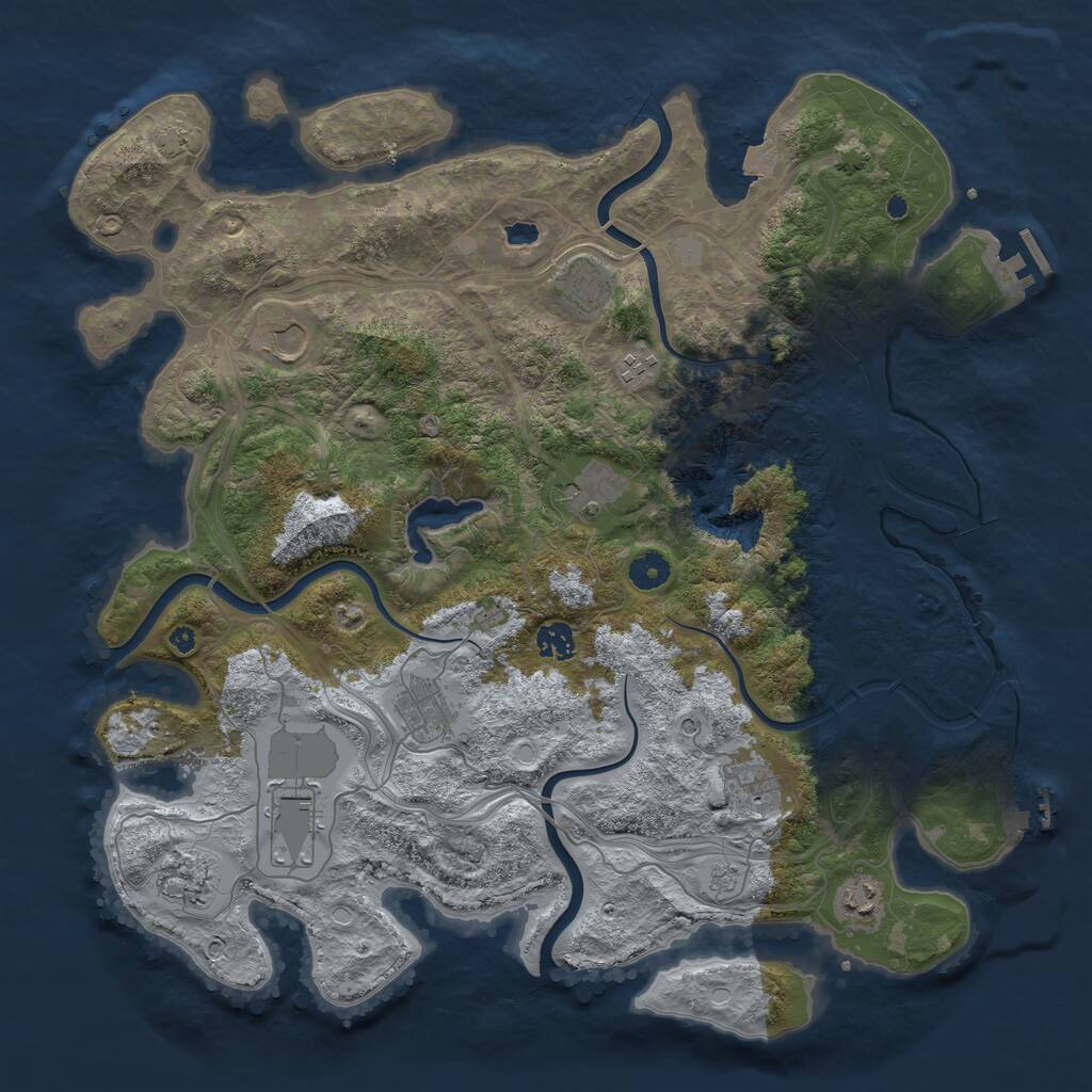 Rust Map: Procedural Map, Size: 4250, Seed: 314382774, 16 Monuments