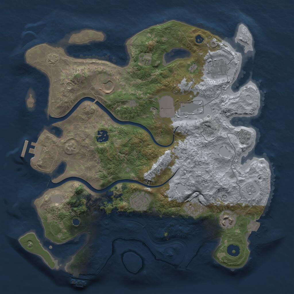 Rust Map: Procedural Map, Size: 3500, Seed: 1781475730, 14 Monuments