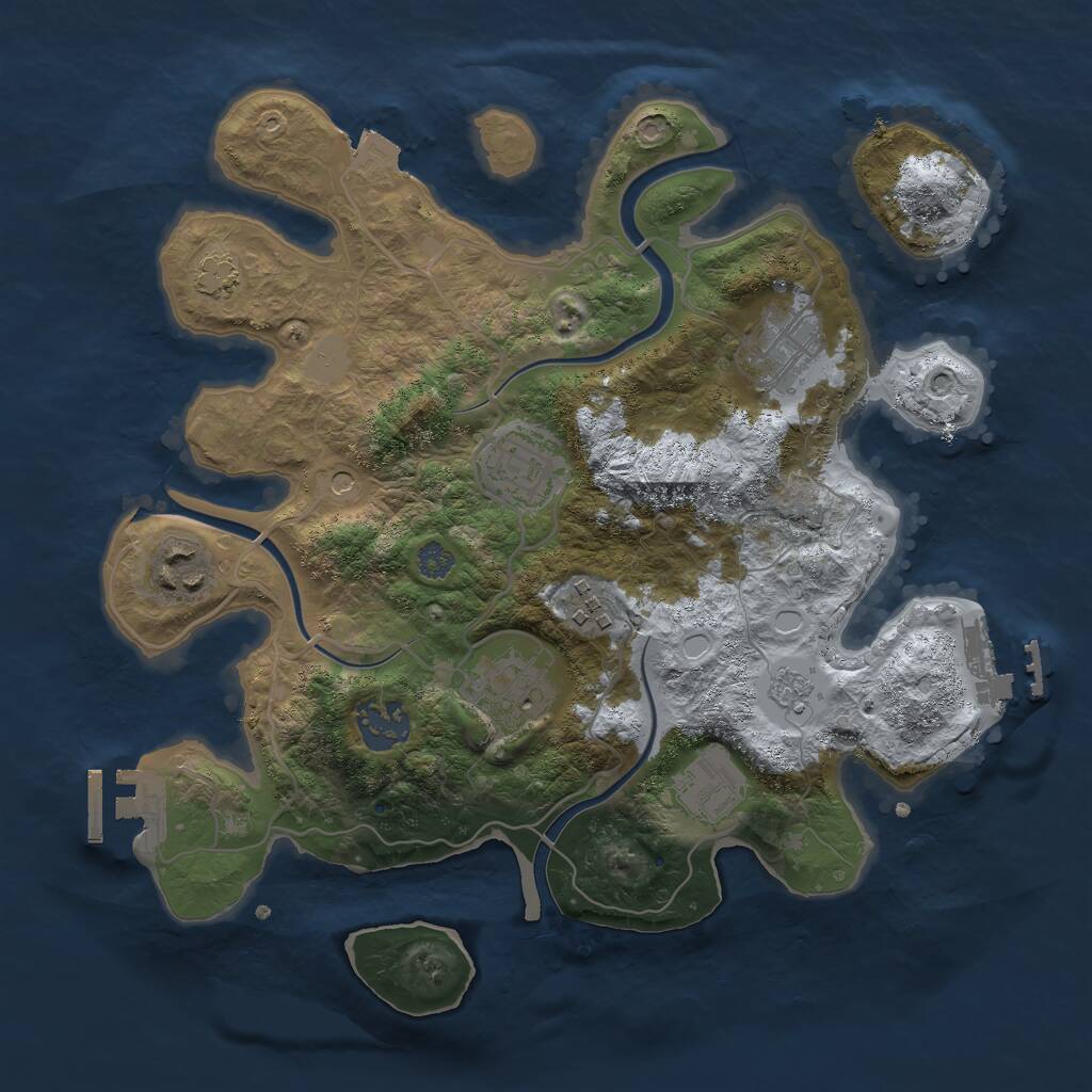 Rust Map: Procedural Map, Size: 3000, Seed: 480887974, 14 Monuments