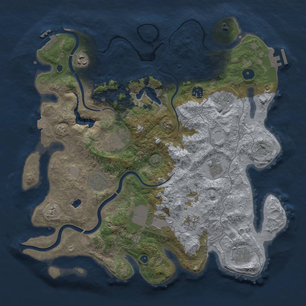 Rust Map: Procedural Map, Size: 4000, Seed: 1861988935, 16 Monuments