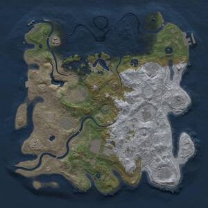Thumbnail Rust Map: Procedural Map, Size: 4000, Seed: 1861988935, 16 Monuments