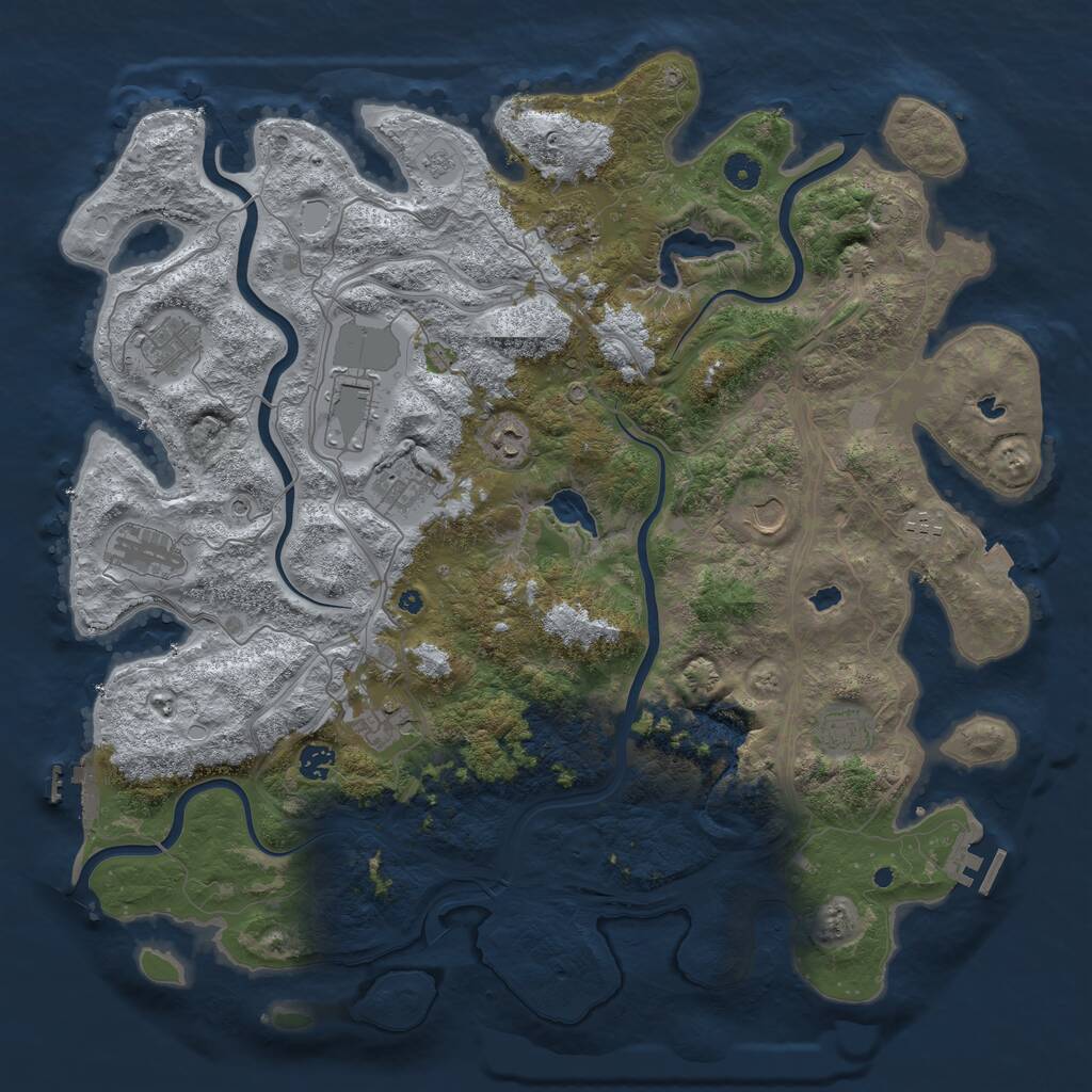 Rust Map: Procedural Map, Size: 4550, Seed: 787878546, 17 Monuments