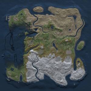 Thumbnail Rust Map: Procedural Map, Size: 4250, Seed: 1077300601, 16 Monuments