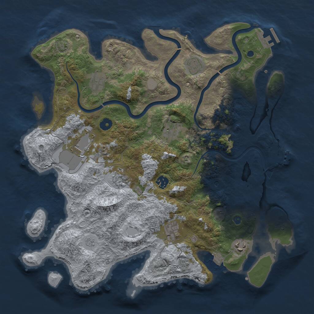 Rust Map: Procedural Map, Size: 3900, Seed: 8248, 15 Monuments