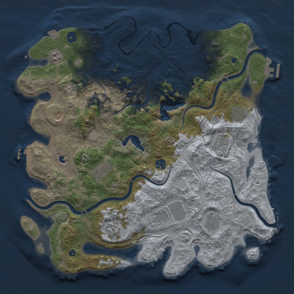 Rust Map: Procedural Map, Size: 4250, Seed: 314119263, 16 Monuments