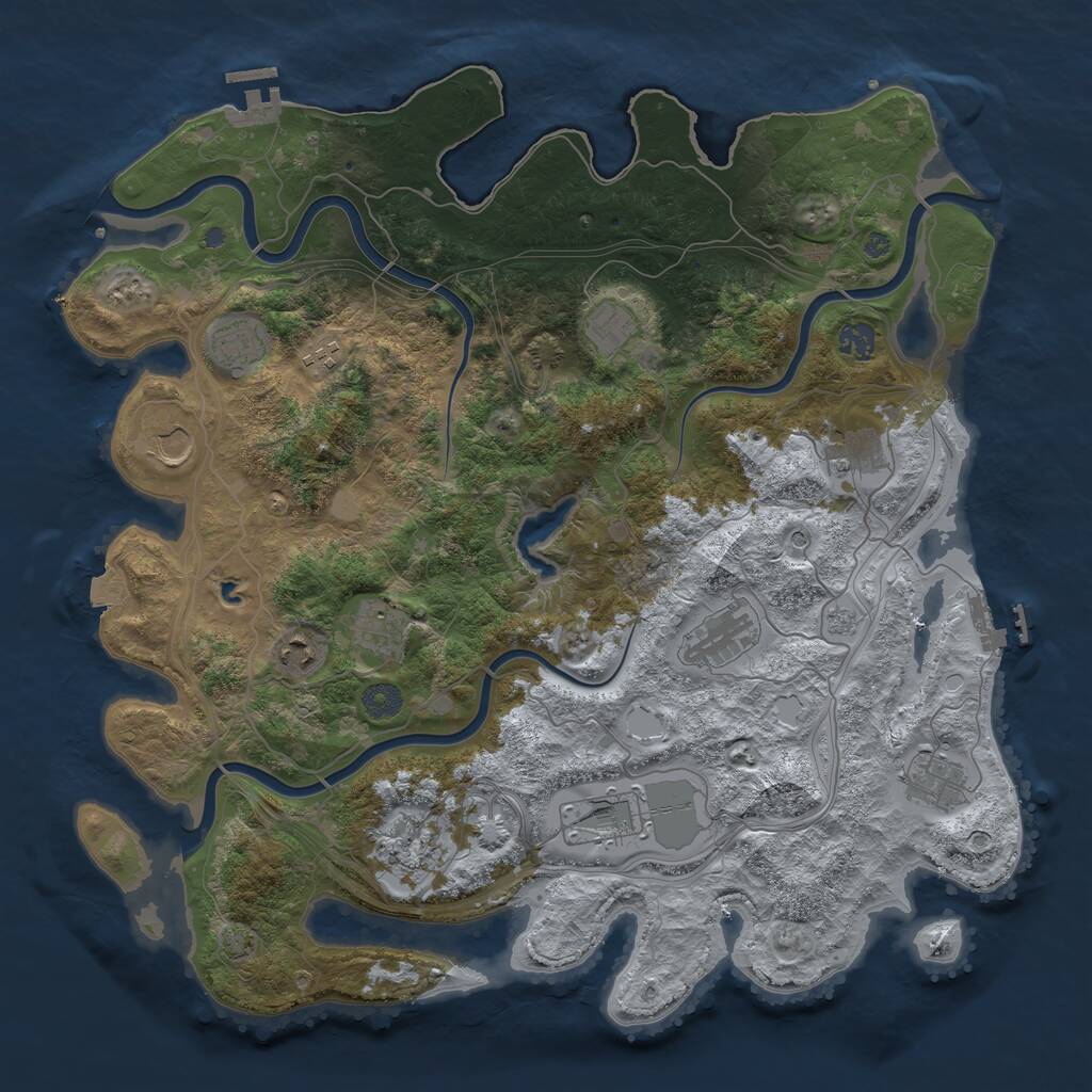 Rust Map: Procedural Map, Size: 4250, Seed: 314119263, 19 Monuments