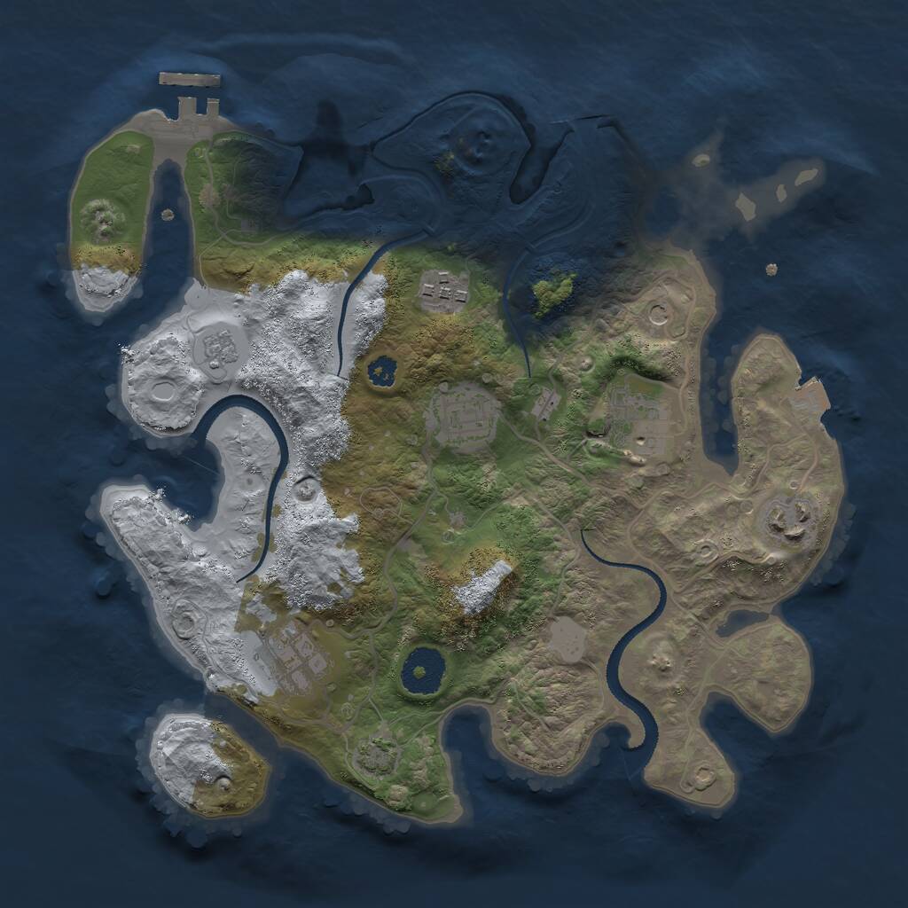 Rust Map: Procedural Map, Size: 3000, Seed: 194077378, 10 Monuments