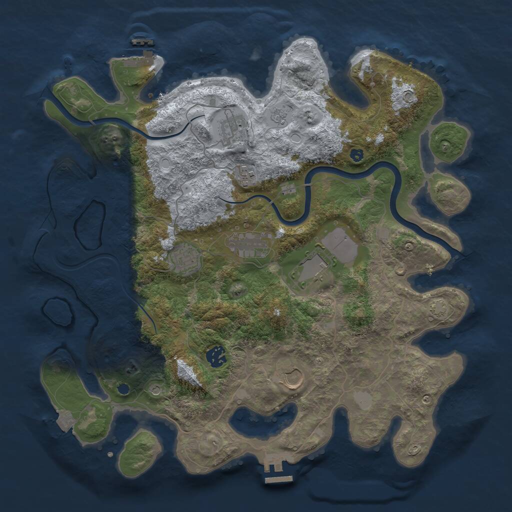 Rust Map: Procedural Map, Size: 3750, Seed: 190817452, 13 Monuments