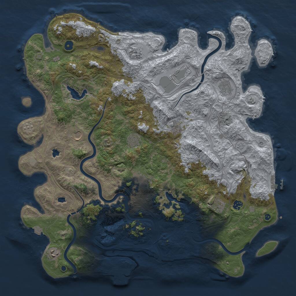 Rust Map: Procedural Map, Size: 4800, Seed: 716757806, 17 Monuments