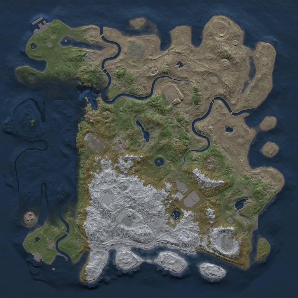 Rust Map: Procedural Map, Size: 4800, Seed: 1261013219, 17 Monuments