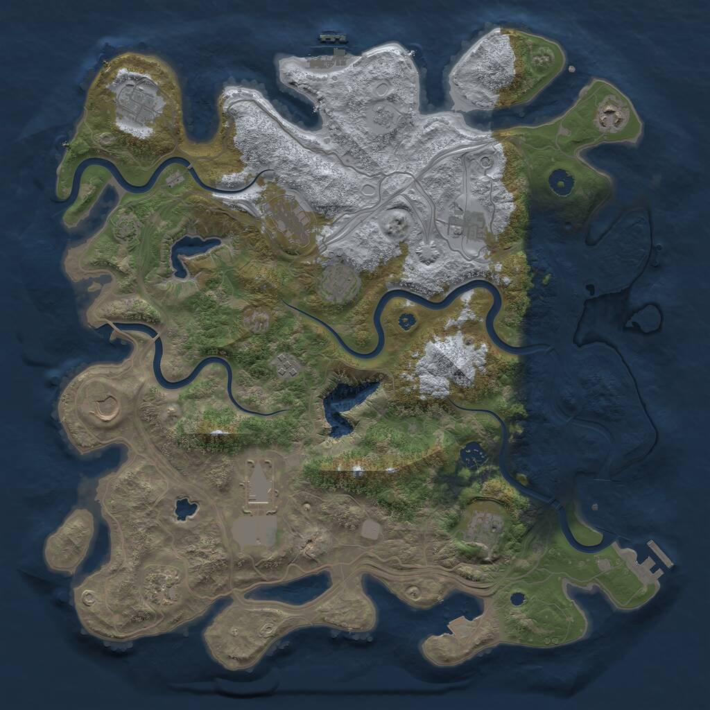 Rust Map: Procedural Map, Size: 4250, Seed: 303722463, 17 Monuments