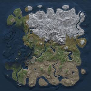 Thumbnail Rust Map: Procedural Map, Size: 5000, Seed: 424622116, 16 Monuments