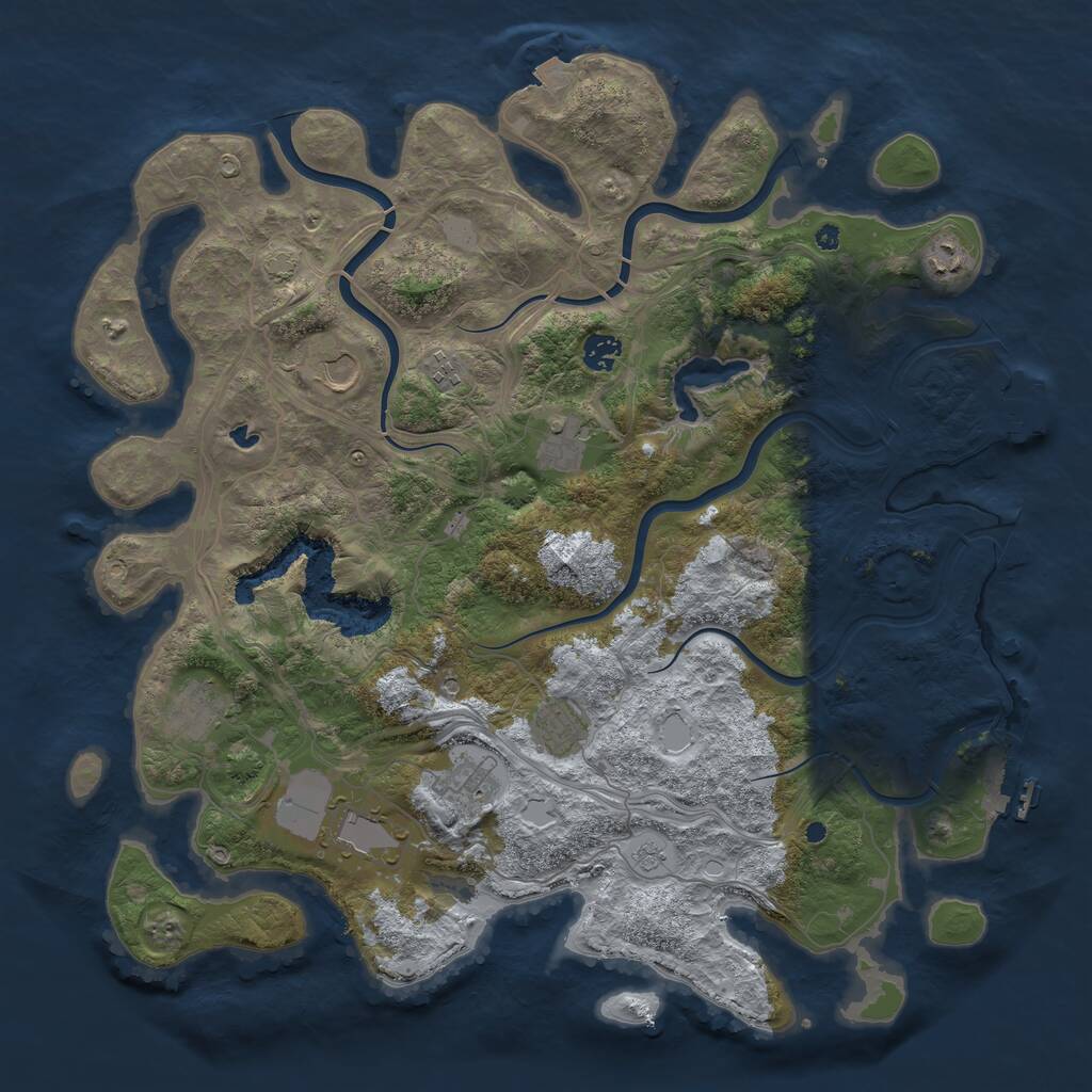 Rust Map: Procedural Map, Size: 4300, Seed: 21546740, 15 Monuments