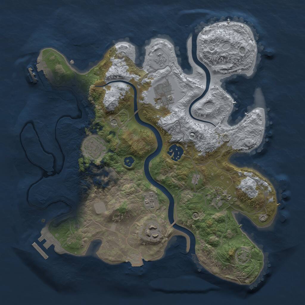 Rust Map: Procedural Map, Size: 3000, Seed: 32788, 12 Monuments