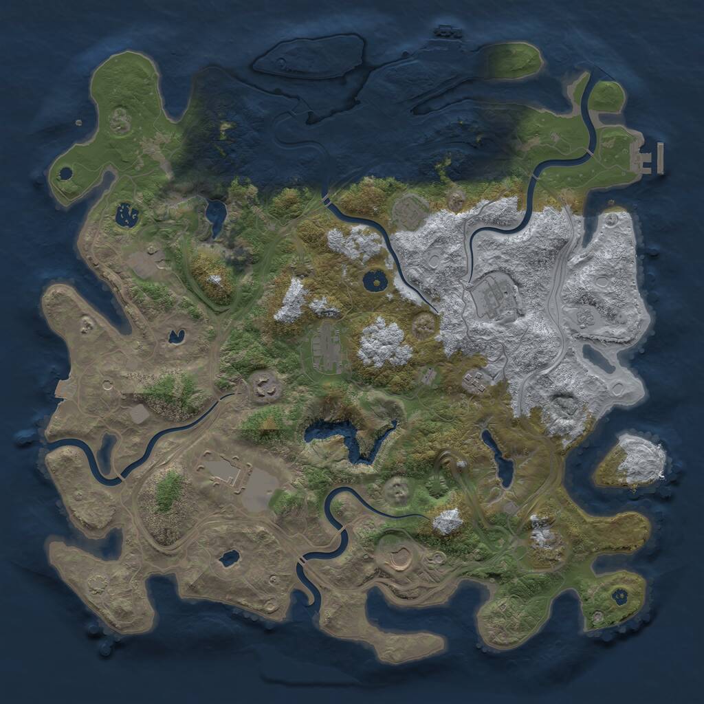 Rust Map: Procedural Map, Size: 4500, Seed: 62264611, 16 Monuments