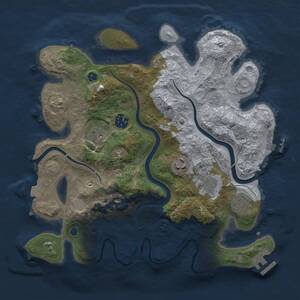 Thumbnail Rust Map: Procedural Map, Size: 3300, Seed: 144074319, 12 Monuments