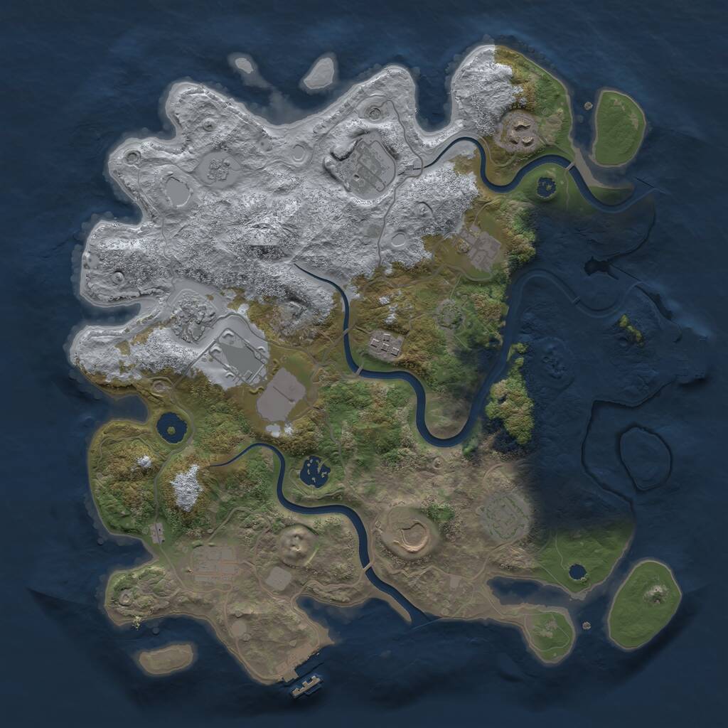 Rust Map: Procedural Map, Size: 3700, Seed: 2118830282, 16 Monuments