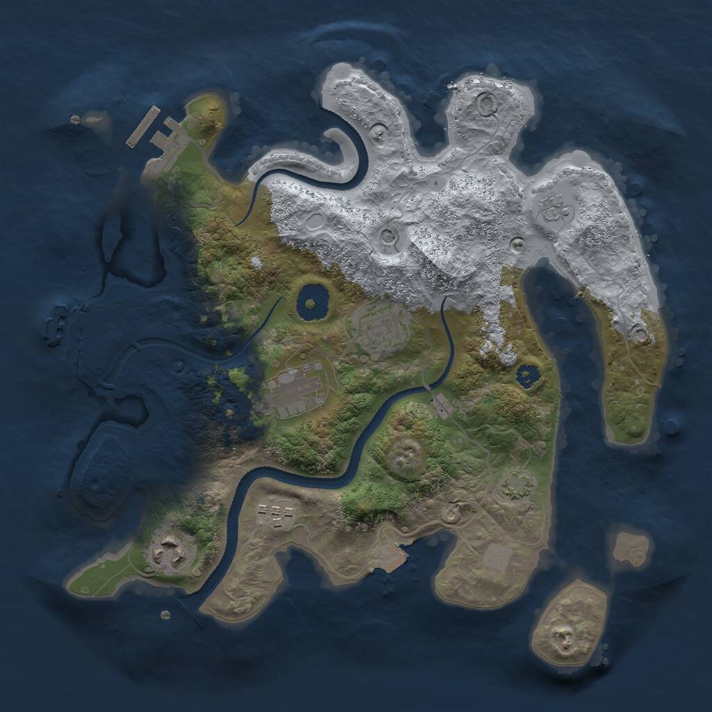 Rust Map: Procedural Map, Size: 3000, Seed: 124595873, 10 Monuments