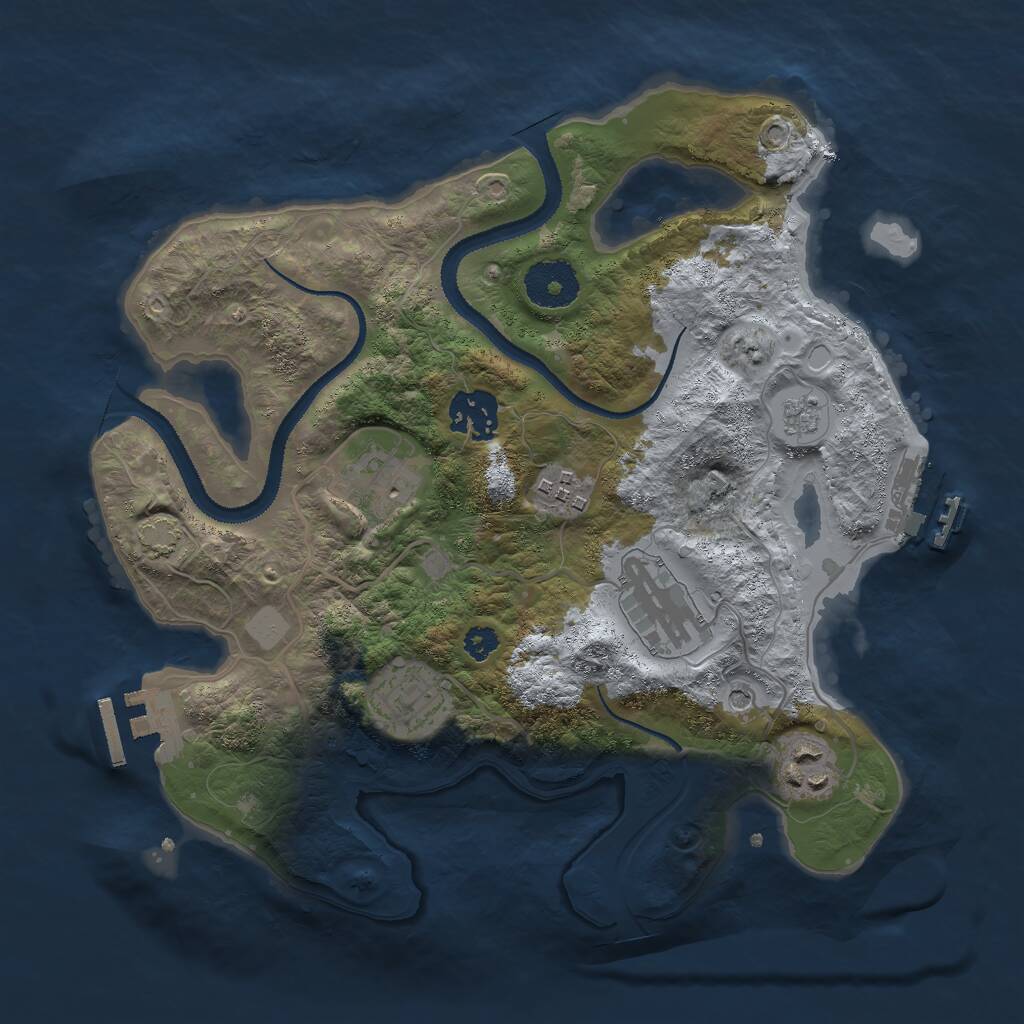 Rust Map: Procedural Map, Size: 3000, Seed: 1231241052, 12 Monuments