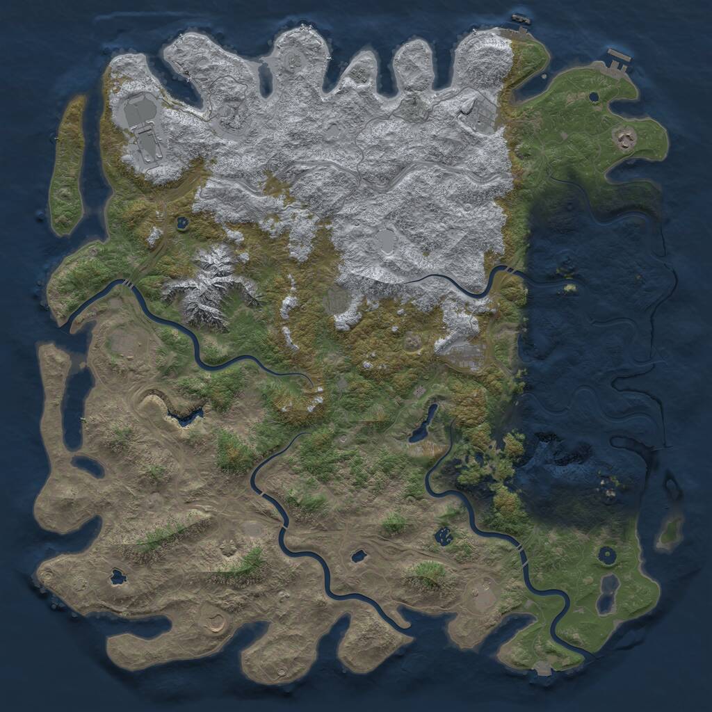 Rust Map: Procedural Map, Size: 6000, Seed: 2038202012, 17 Monuments