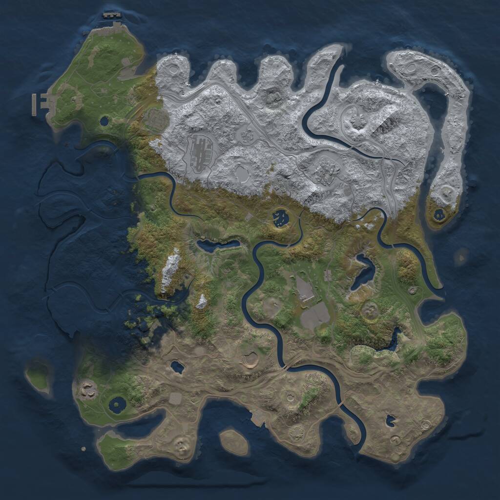 Rust Map: Procedural Map, Size: 4500, Seed: 763068846, 15 Monuments