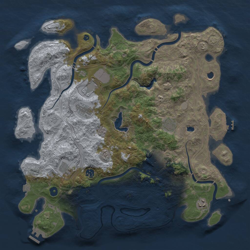 Rust Map: Procedural Map, Size: 4250, Seed: 2136635574, 15 Monuments