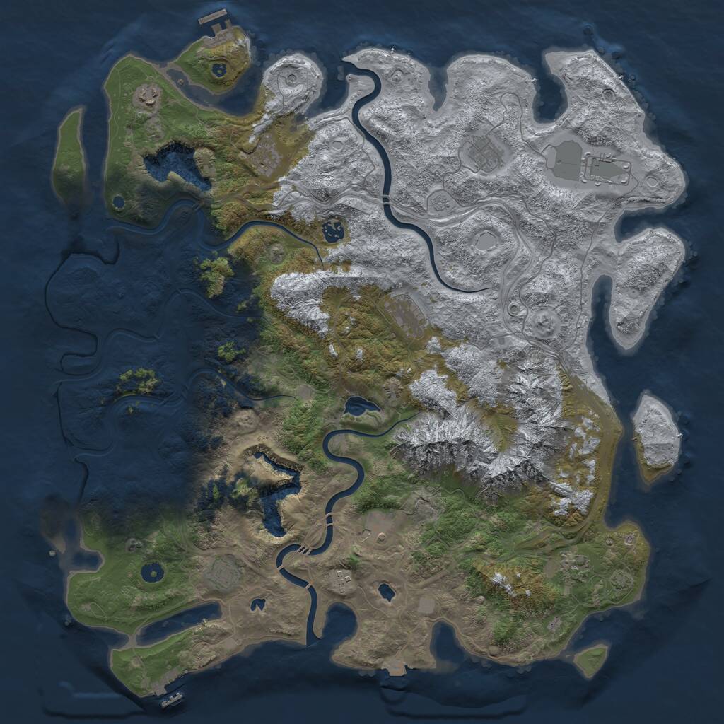 Rust Map: Procedural Map, Size: 5000, Seed: 940920564, 16 Monuments