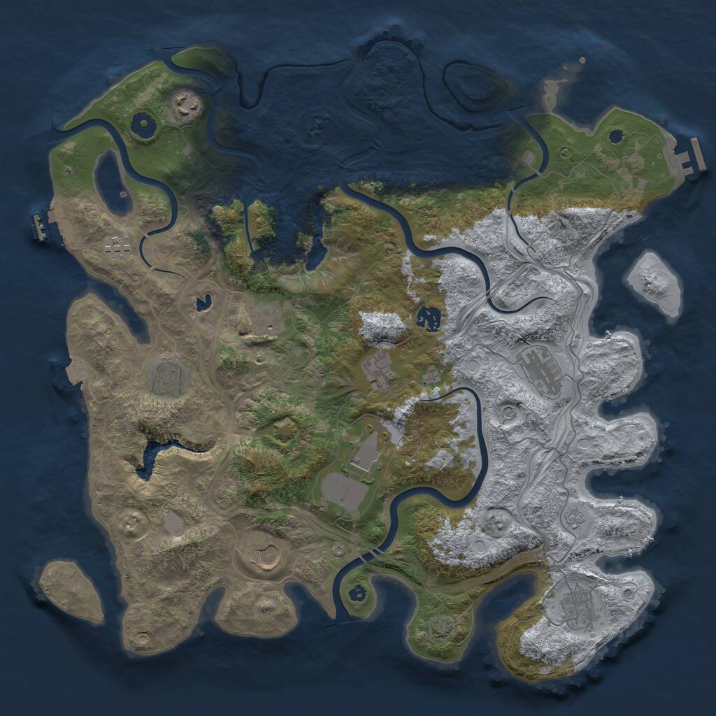 Rust Map: Procedural Map, Size: 4250, Seed: 1574650059, 16 Monuments