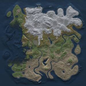 Thumbnail Rust Map: Procedural Map, Size: 4500, Seed: 185108195, 15 Monuments
