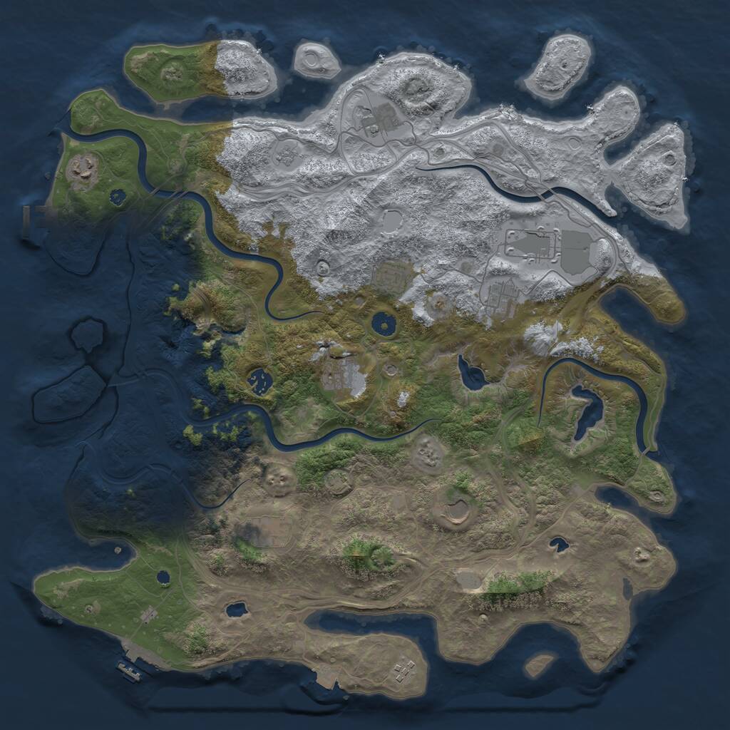 Rust Map: Procedural Map, Size: 4500, Seed: 1770695227, 16 Monuments