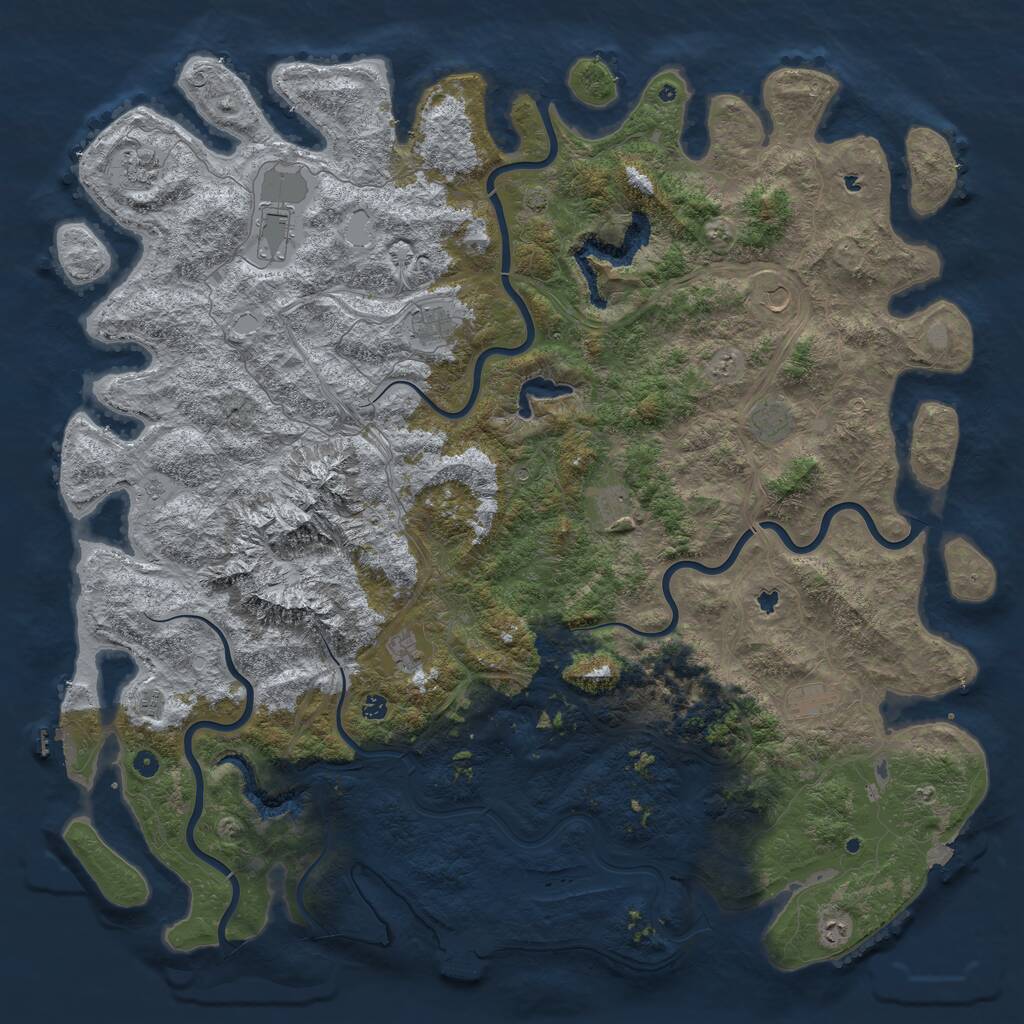 Rust Map: Procedural Map, Size: 6000, Seed: 1895191119, 17 Monuments