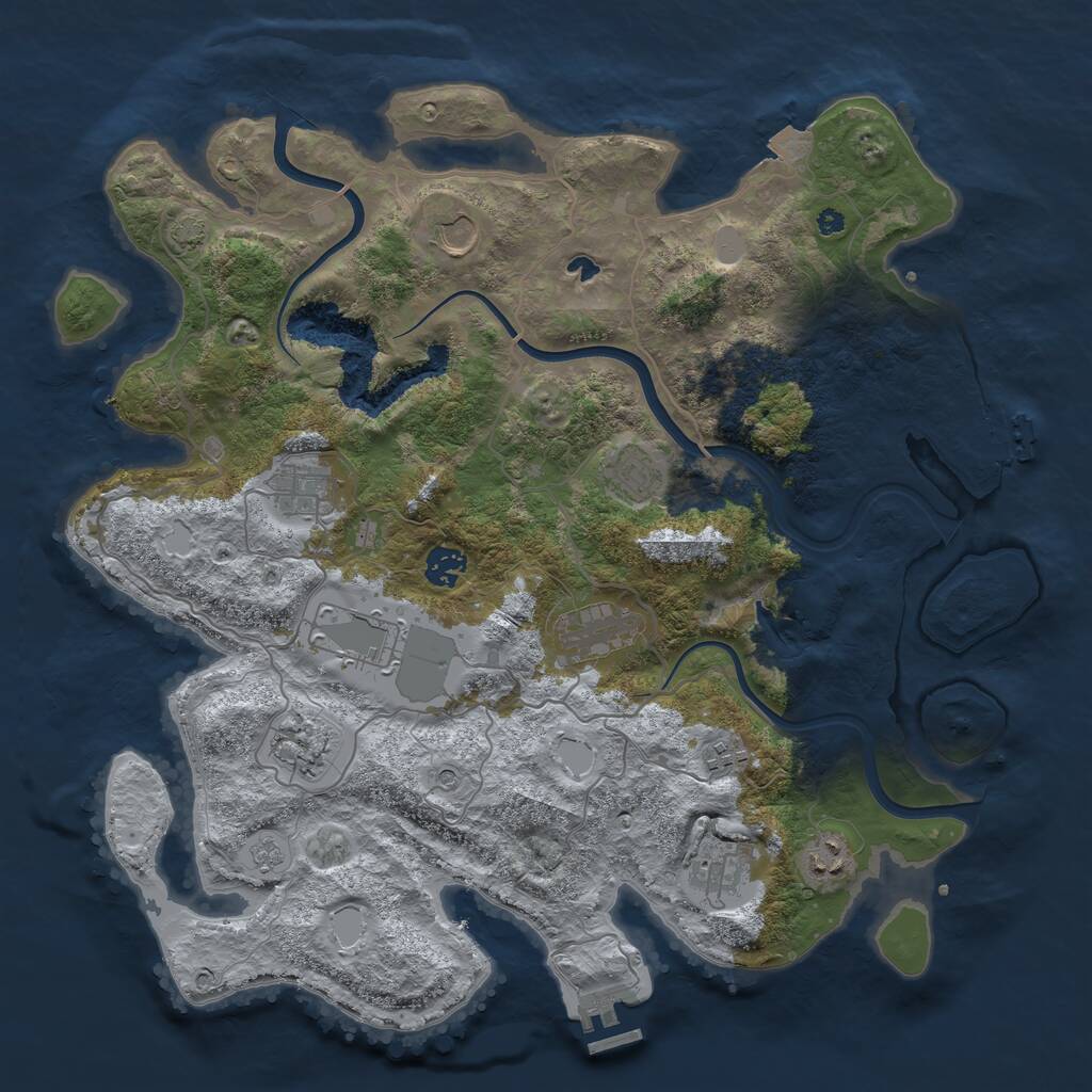 Rust Map: Procedural Map, Size: 4000, Seed: 1740582310, 16 Monuments