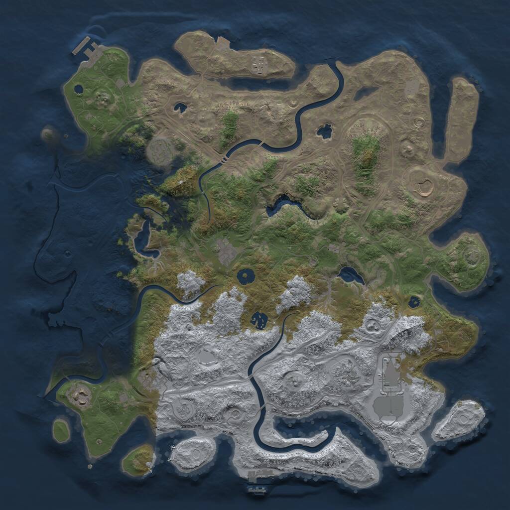 Rust Map: Procedural Map, Size: 4500, Seed: 197629954, 15 Monuments