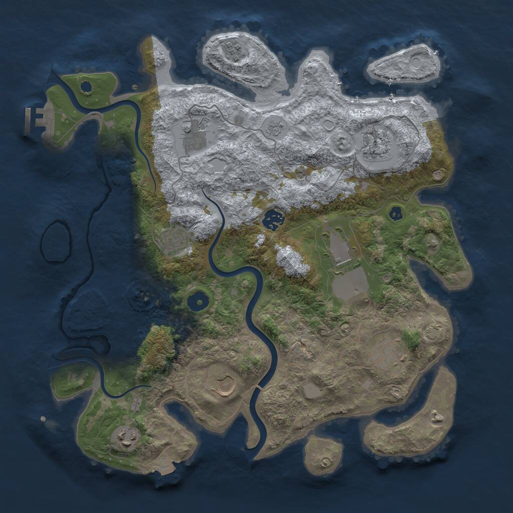 Rust Map: Procedural Map, Size: 3750, Seed: 371238748, 14 Monuments