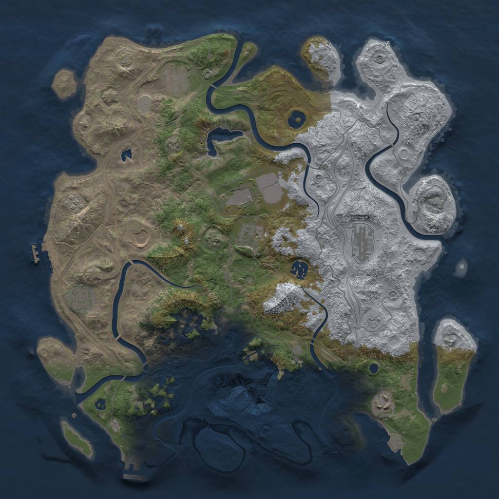 Rust Map: Procedural Map, Size: 4250, Seed: 3462342, 16 Monuments