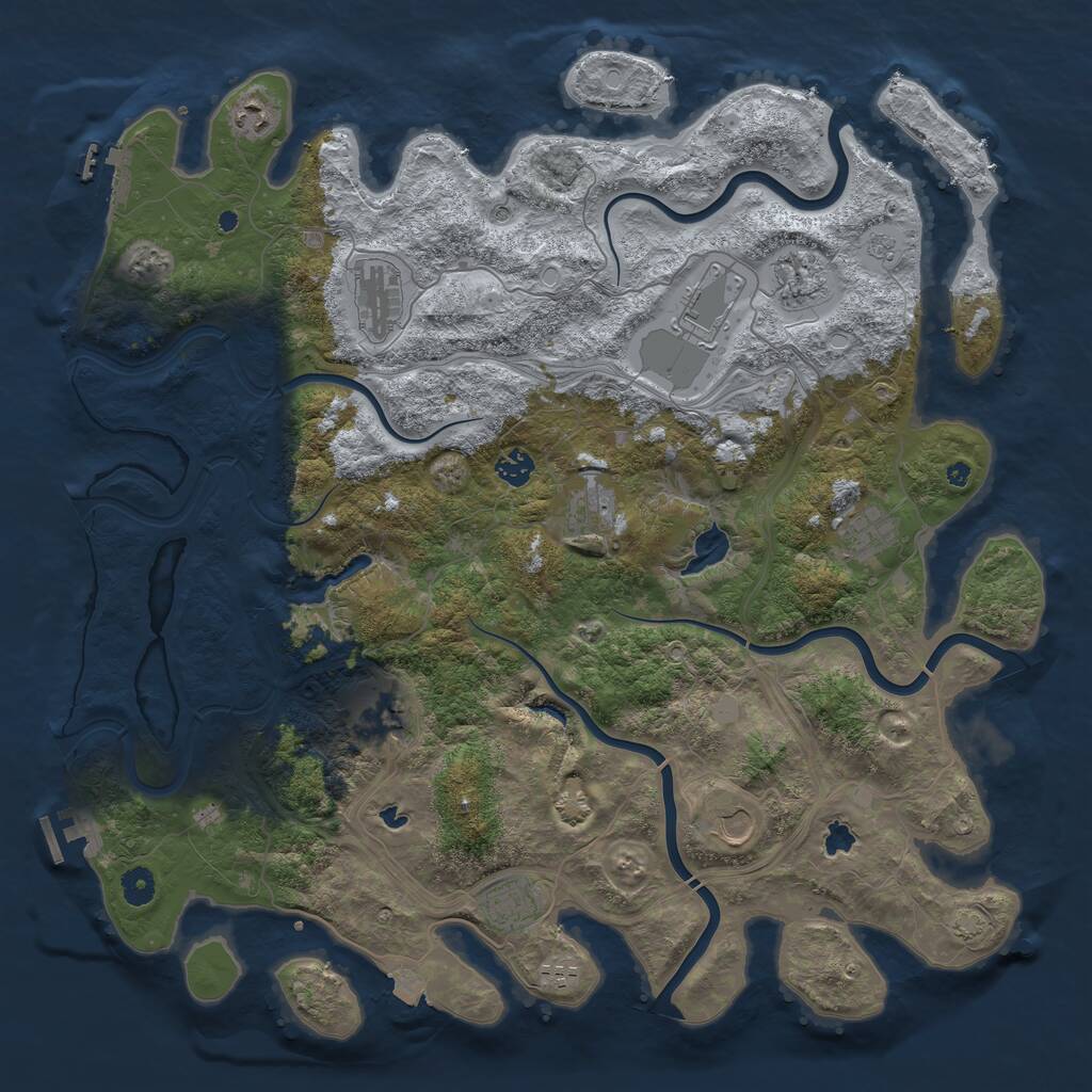 Rust Map: Procedural Map, Size: 4500, Seed: 314168355, 17 Monuments